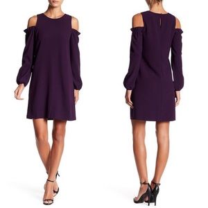 Eliza J Ruffle Cold Shoulder Dress